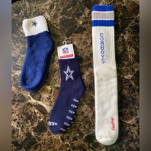 3 pairs ~ Dallas Cowboys Socks ~ NWT & NMOT